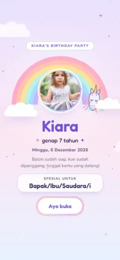 Template Unicorn Pelangi